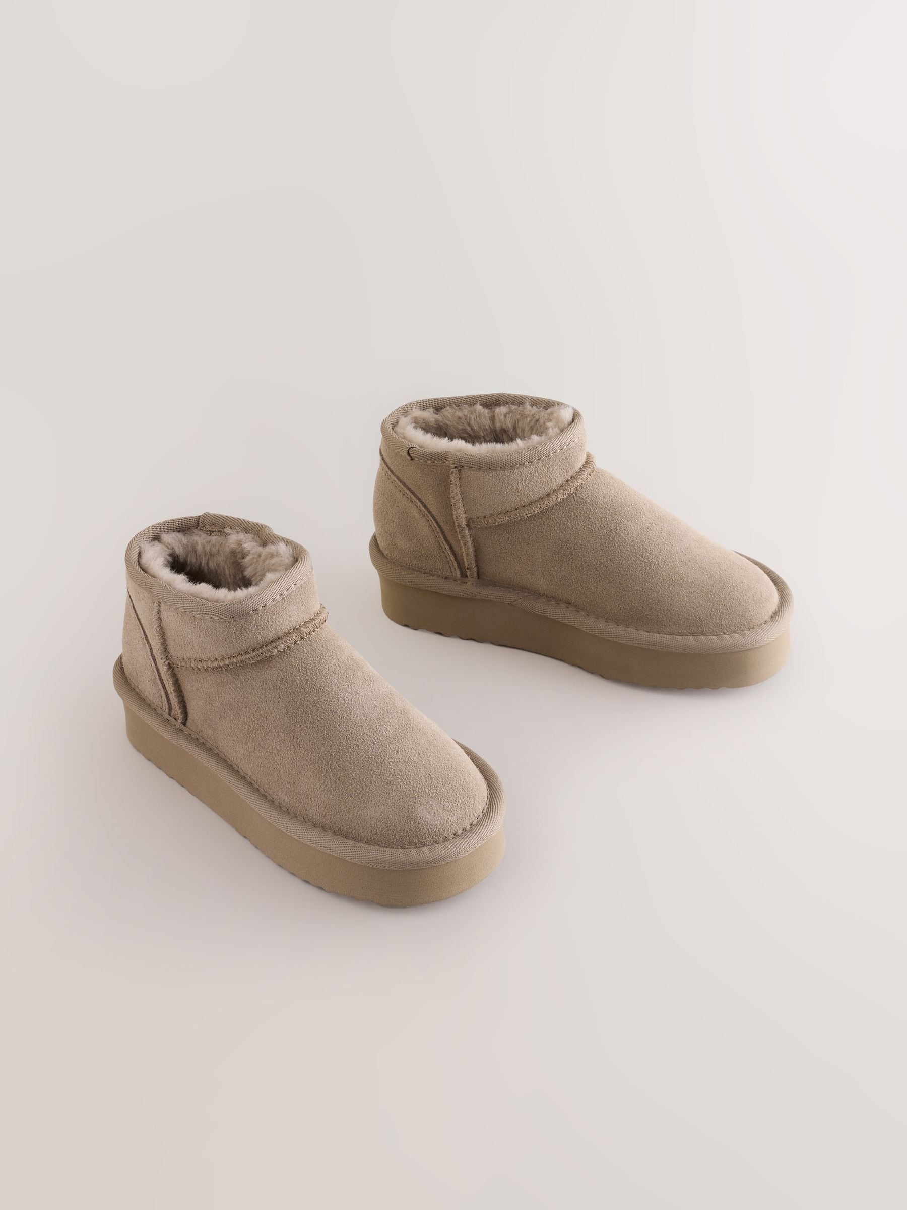 Lichtbruin - Lage schoenen mini warmgevoerde waterafstotende suède Boots