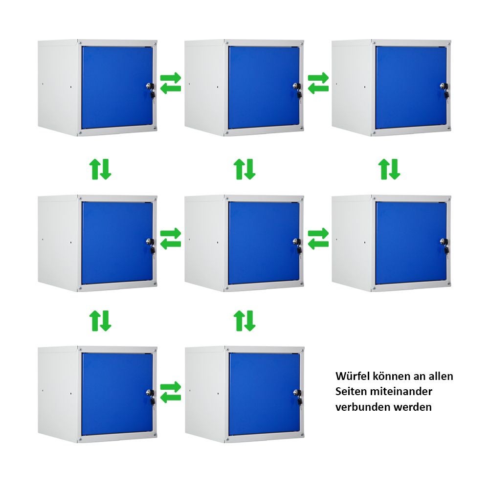 PROREGAL Cubic Locker Cube HxBxD 35 x 35 x 35 cm Grijs/Blauw