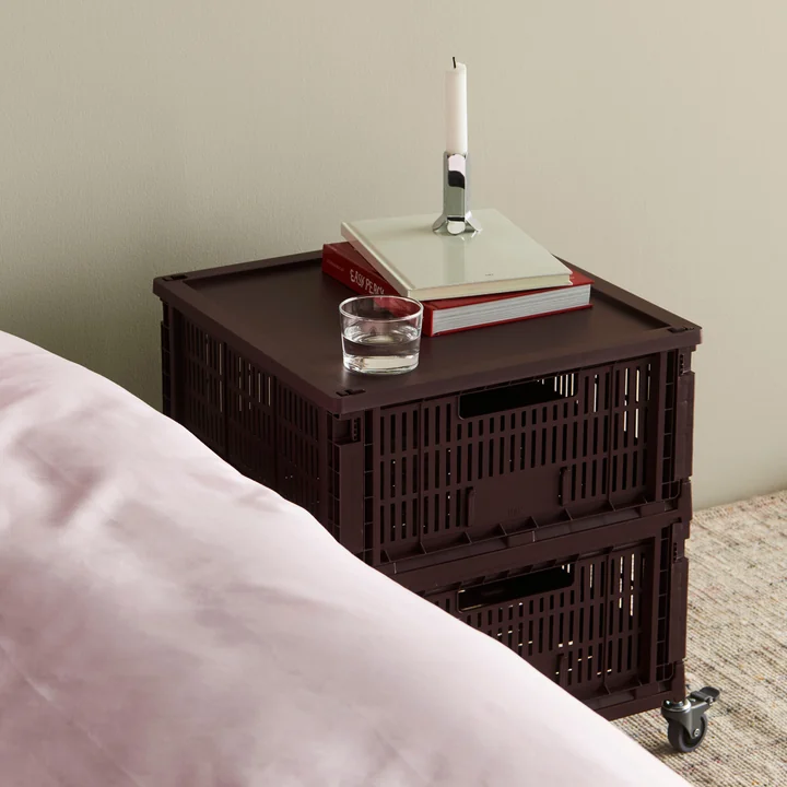 HAY - Colour Crate Korb Square M, 29,5 x 29,5 cm, grau, recycled
