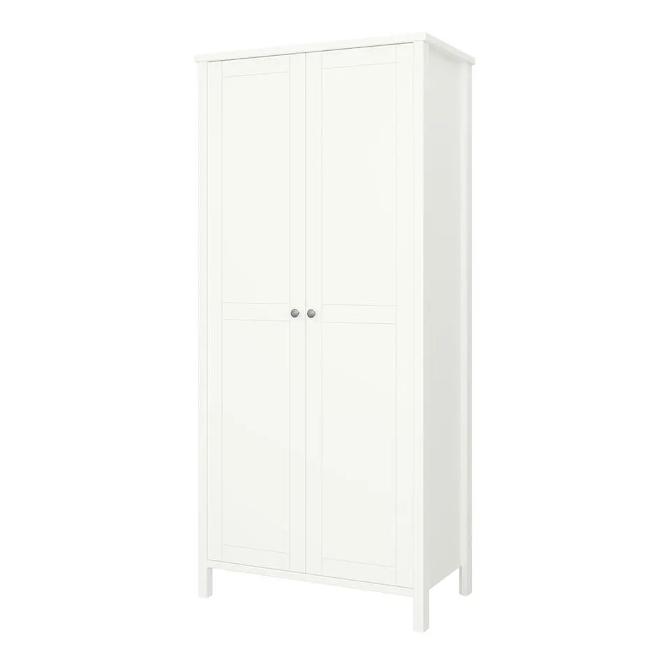 Hioshop Trone kledingkast 2 deuren- wit gelakt