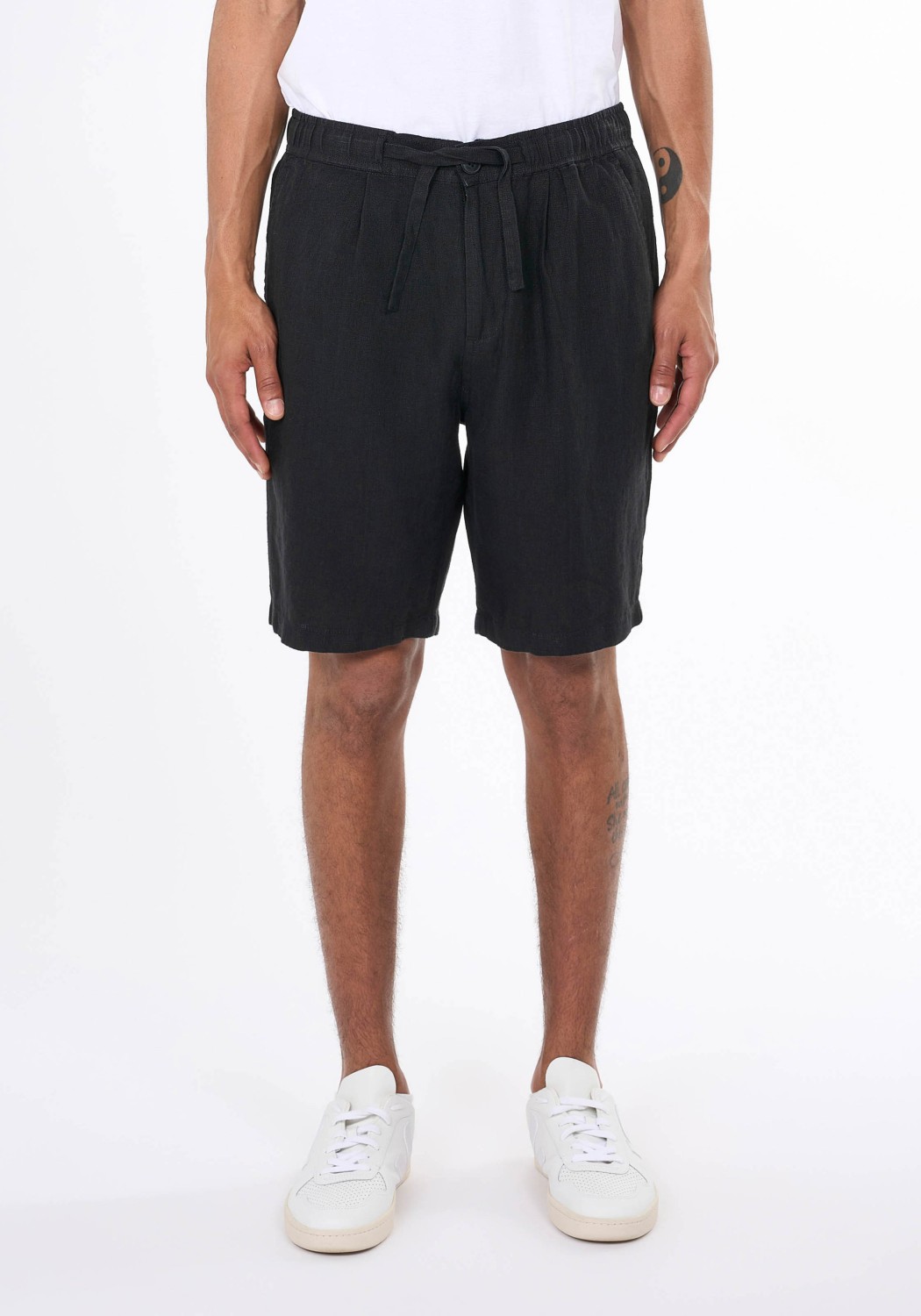 Knowledge Cotton Apparel Leinenshorts Fig Loose Black Jet