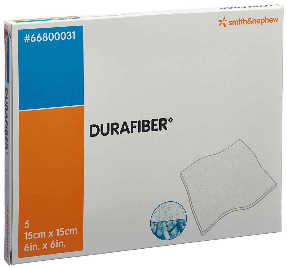 DURAFIBER Wundauflage 15x15cm steril 5 Stk
