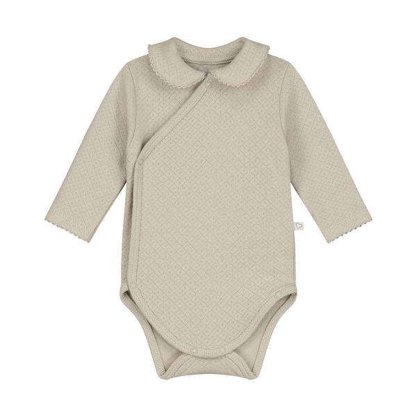Mats & Merthe Charlotte Overslagromper Lange Mouw Off White 1 Mnd
