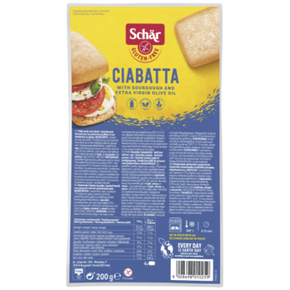 3x Schar Ciabatta Broodjes200 gr