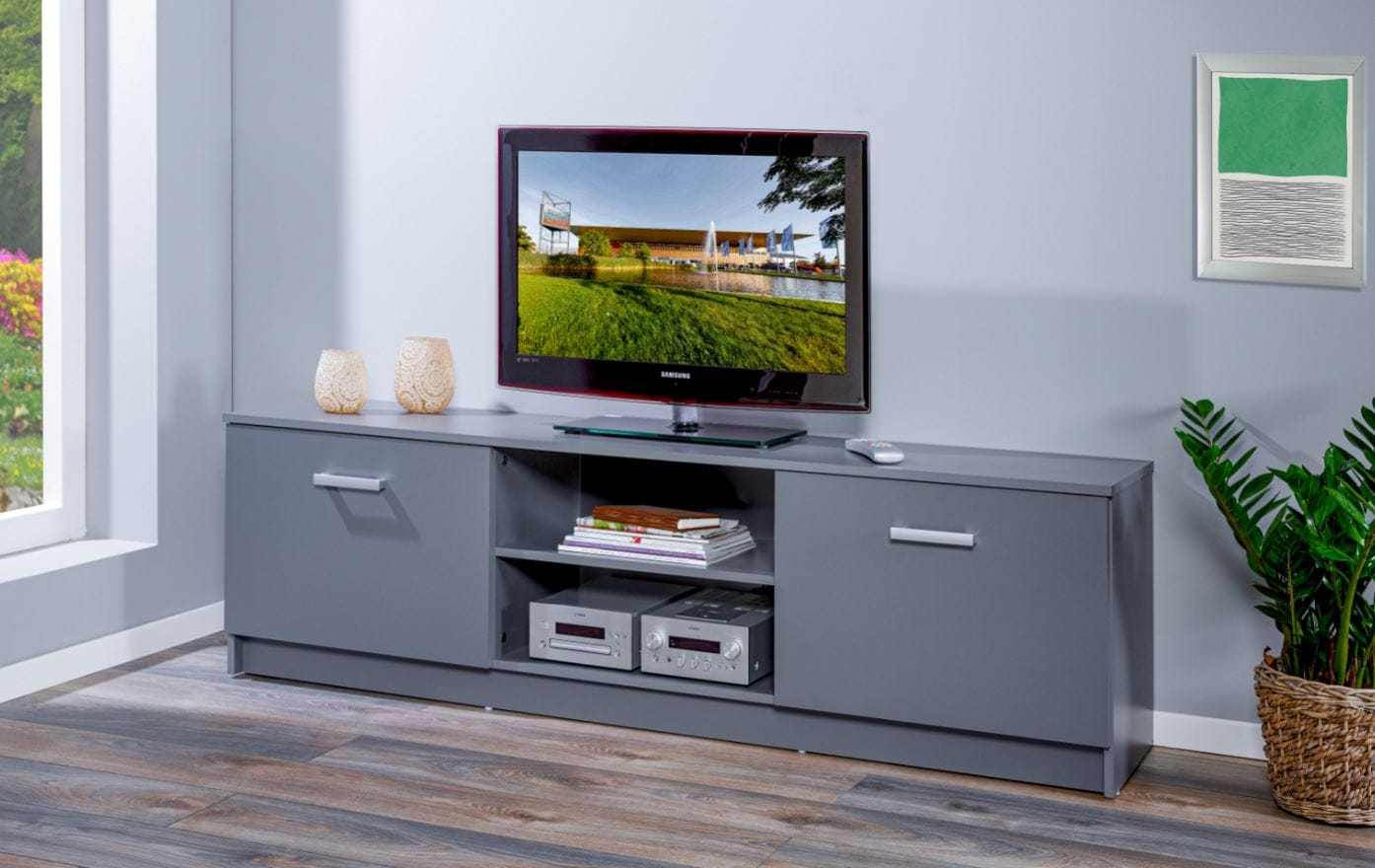 Inter Link Lowboard TV Möbel Kommode Elenzio in grau