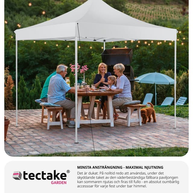 Easy up pavillon Olivia 3x3 m med 4 sidestykker