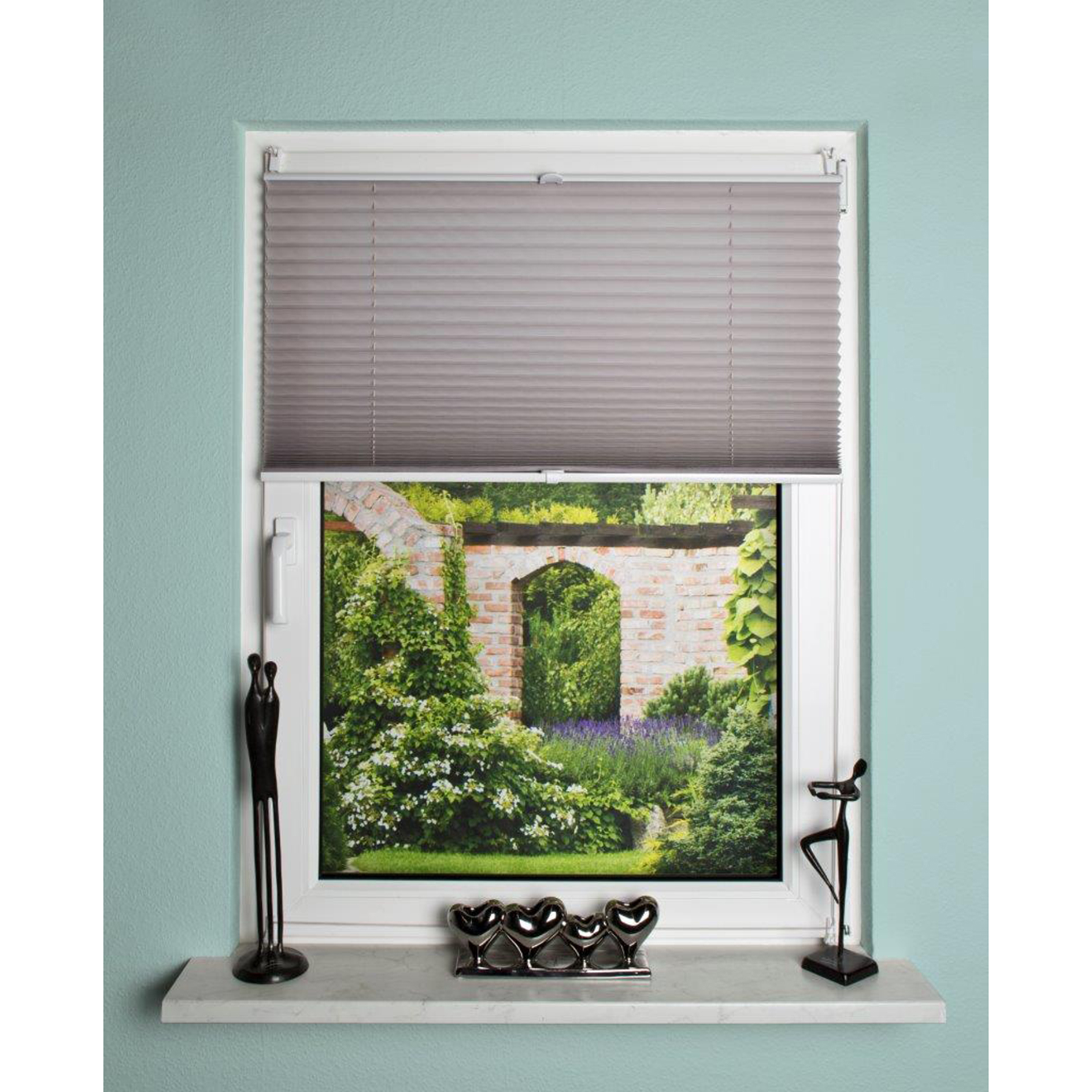 Plissee UNI DEKO - grau - 40x130 cm