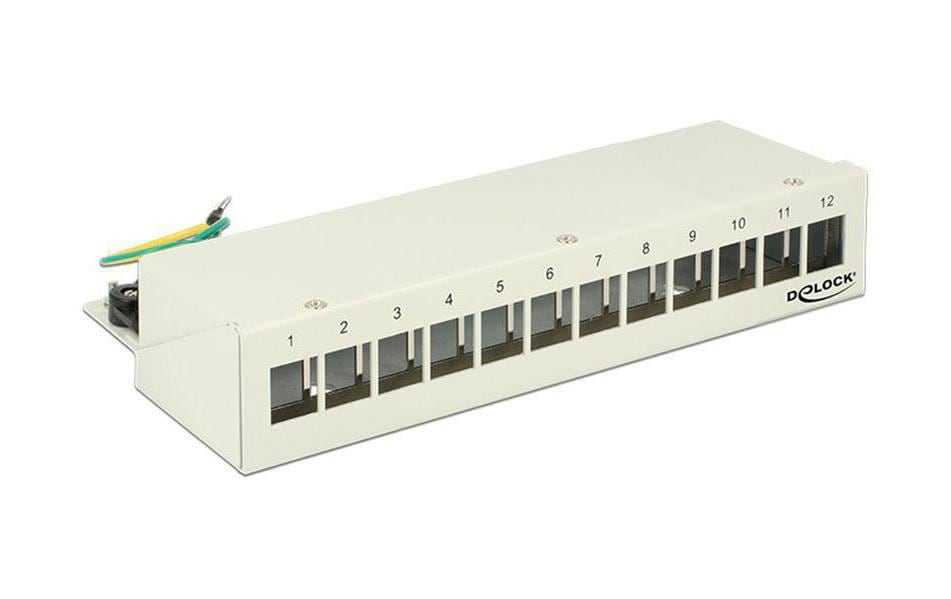 Netzwerkpanel Keystone 12-Port Desktop, grauKeystone Desktop Patchpanel 12 Port grau