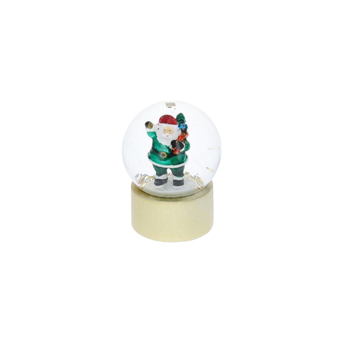Mini boule à neige père noël vert Jolie saison
