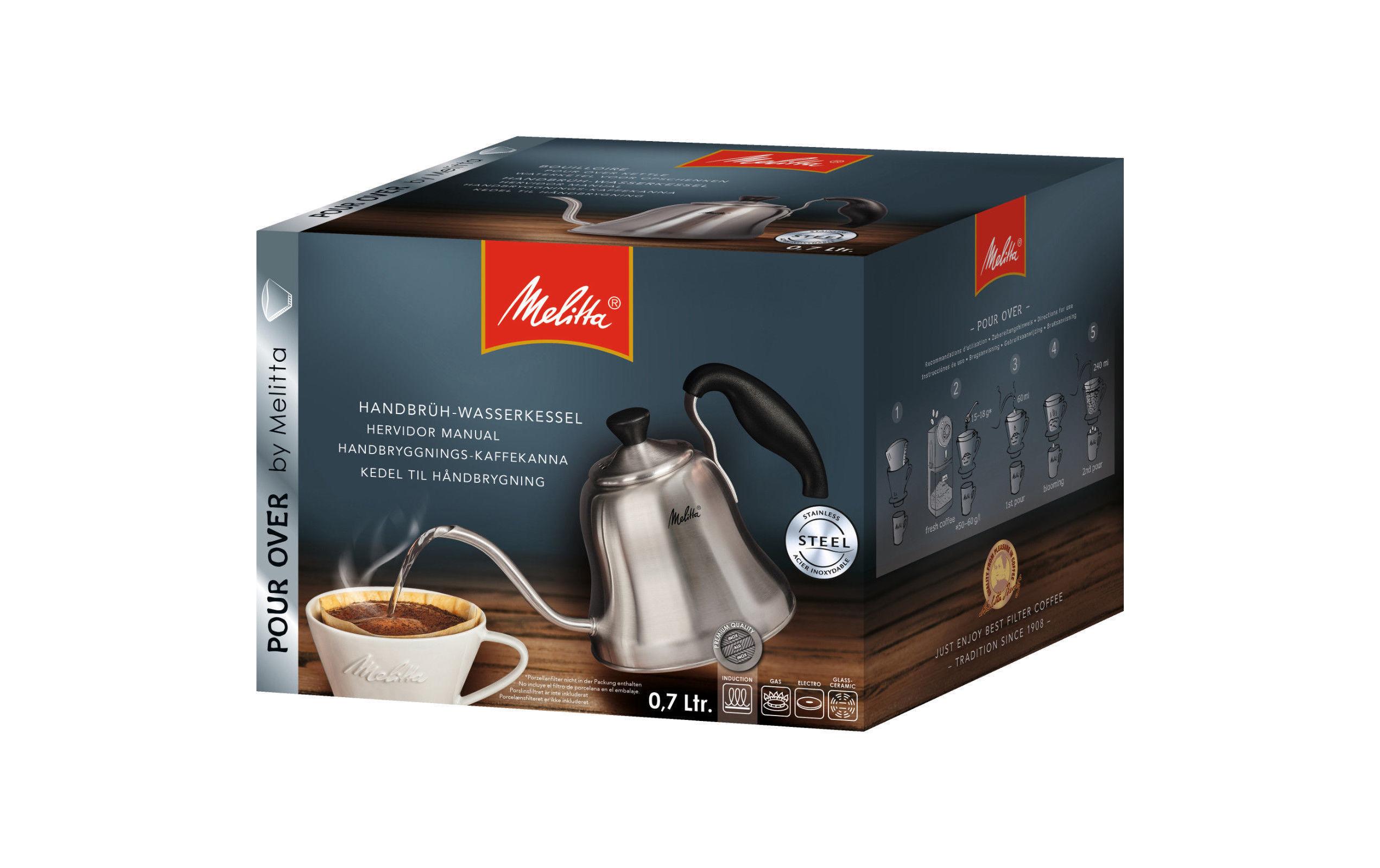 Kaffeebereiter Handbrüh-Wasserkessel 0.7 l, SilberGooseneck Kettle Kaffeebereiter