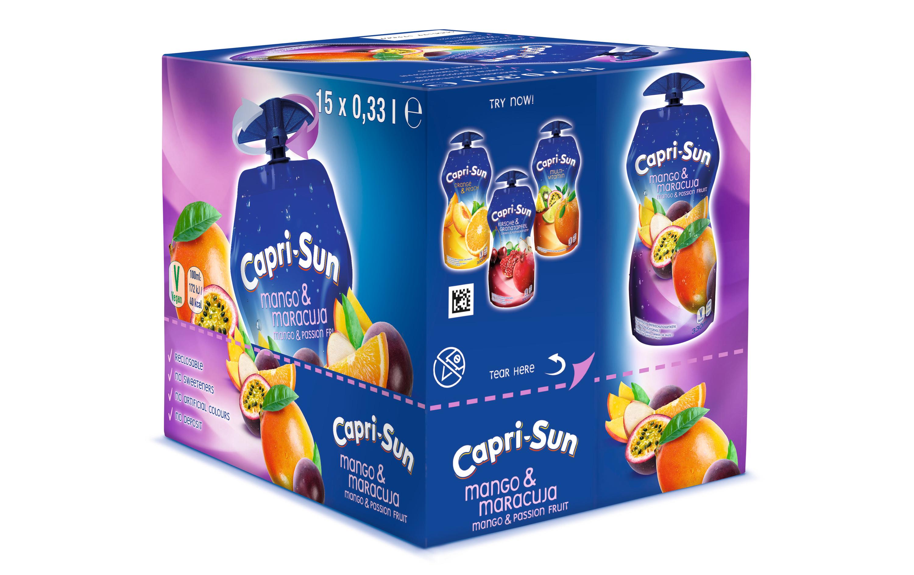Mango-Maracuja 15 x 0.33 lExotischer Fruchtsaft im praktischen Trink-Pack