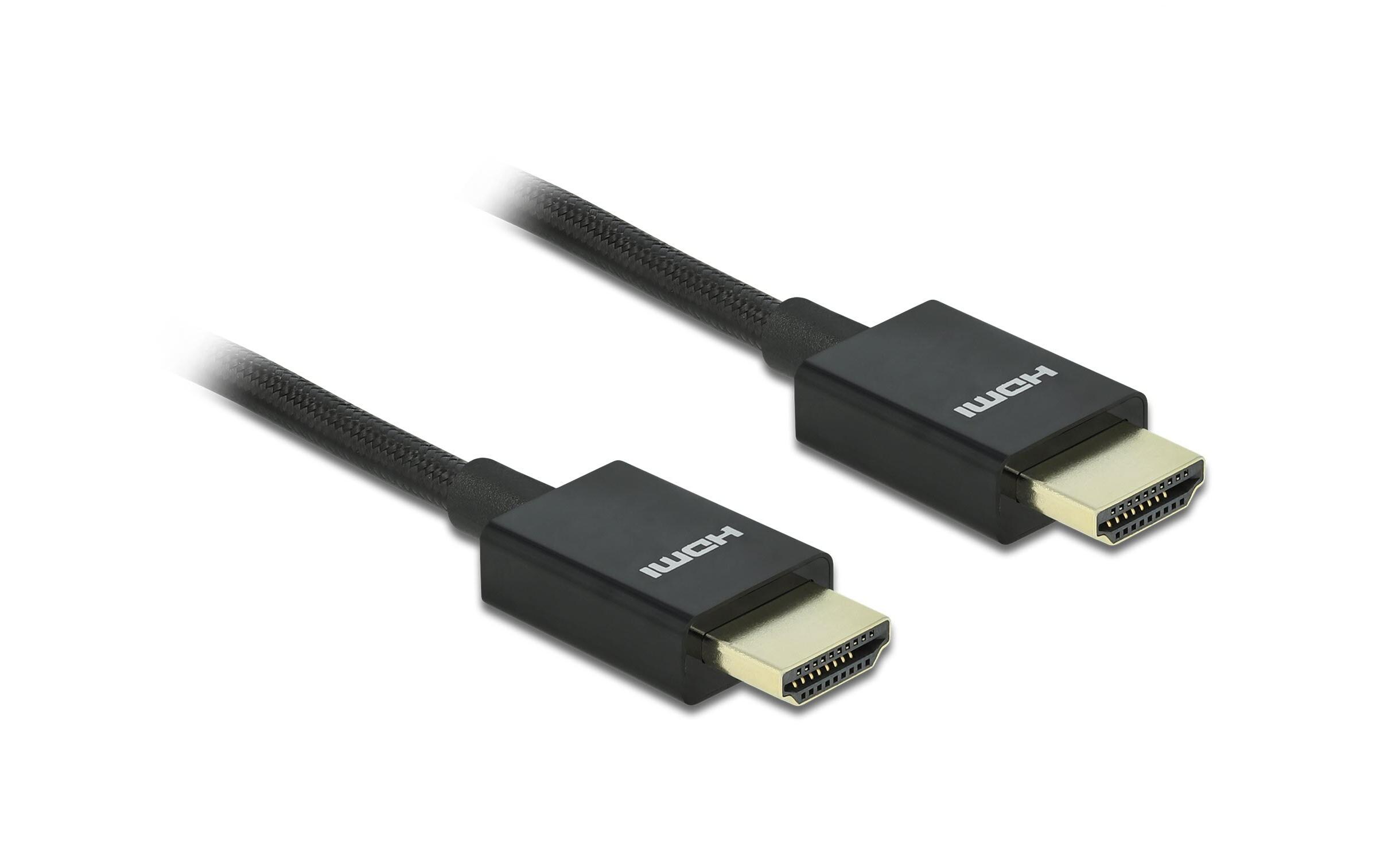Kabel 8K 60Hz HDMI - HDMI, 2 m, SchwarzDelock Koaxiales High Speed HDMI Kabel 48 Gbps 8K 60 Hz schwarz 2 m