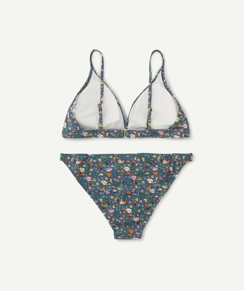 MAILLOT DE BAIN 2 PIÈCES FEMME EN FIBRE RECYCLÉES IMPRIMÉ MARIN