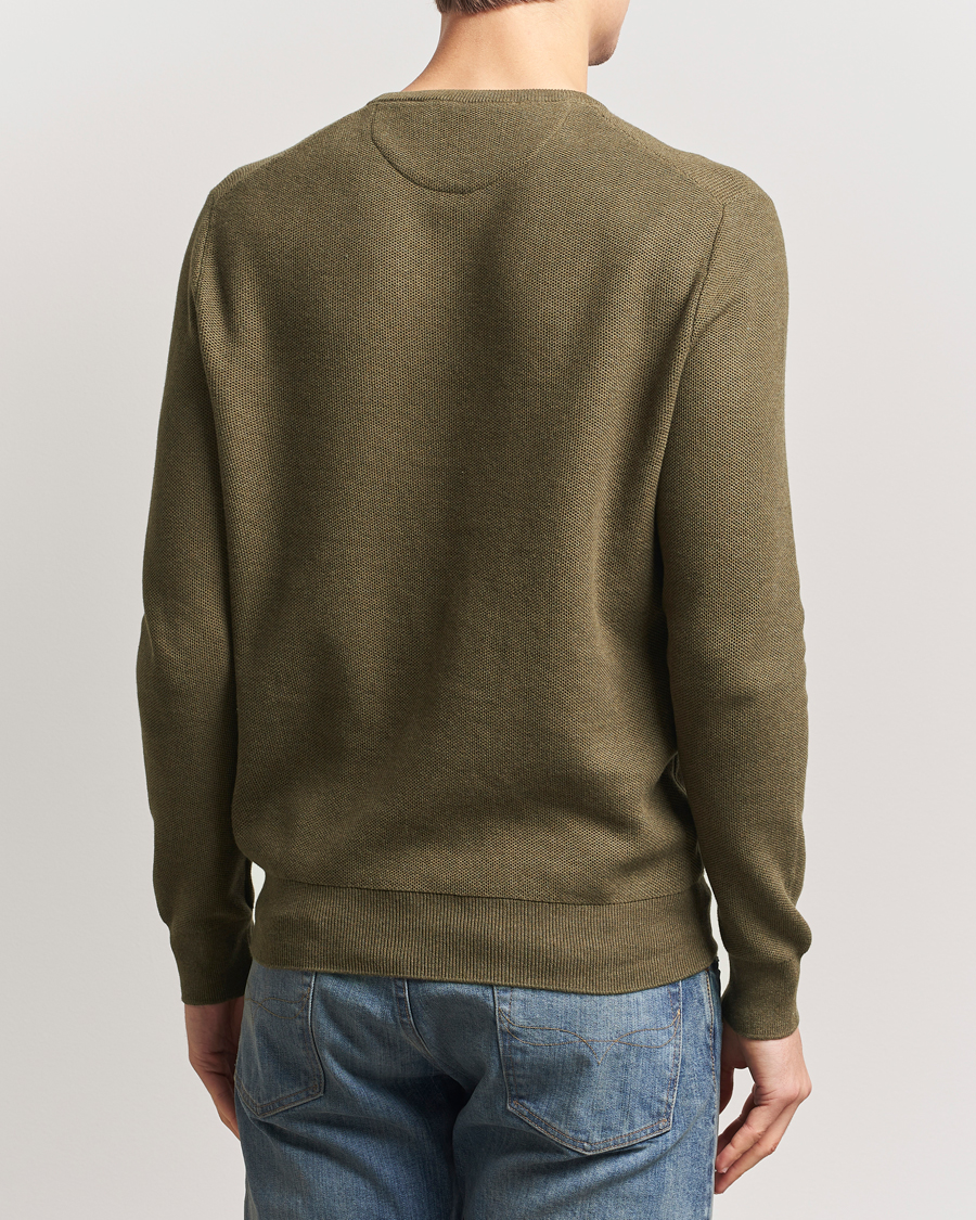 Polo Ralph Lauren Textured Cotton Crew Neck Sweater Cargo Olive Heather