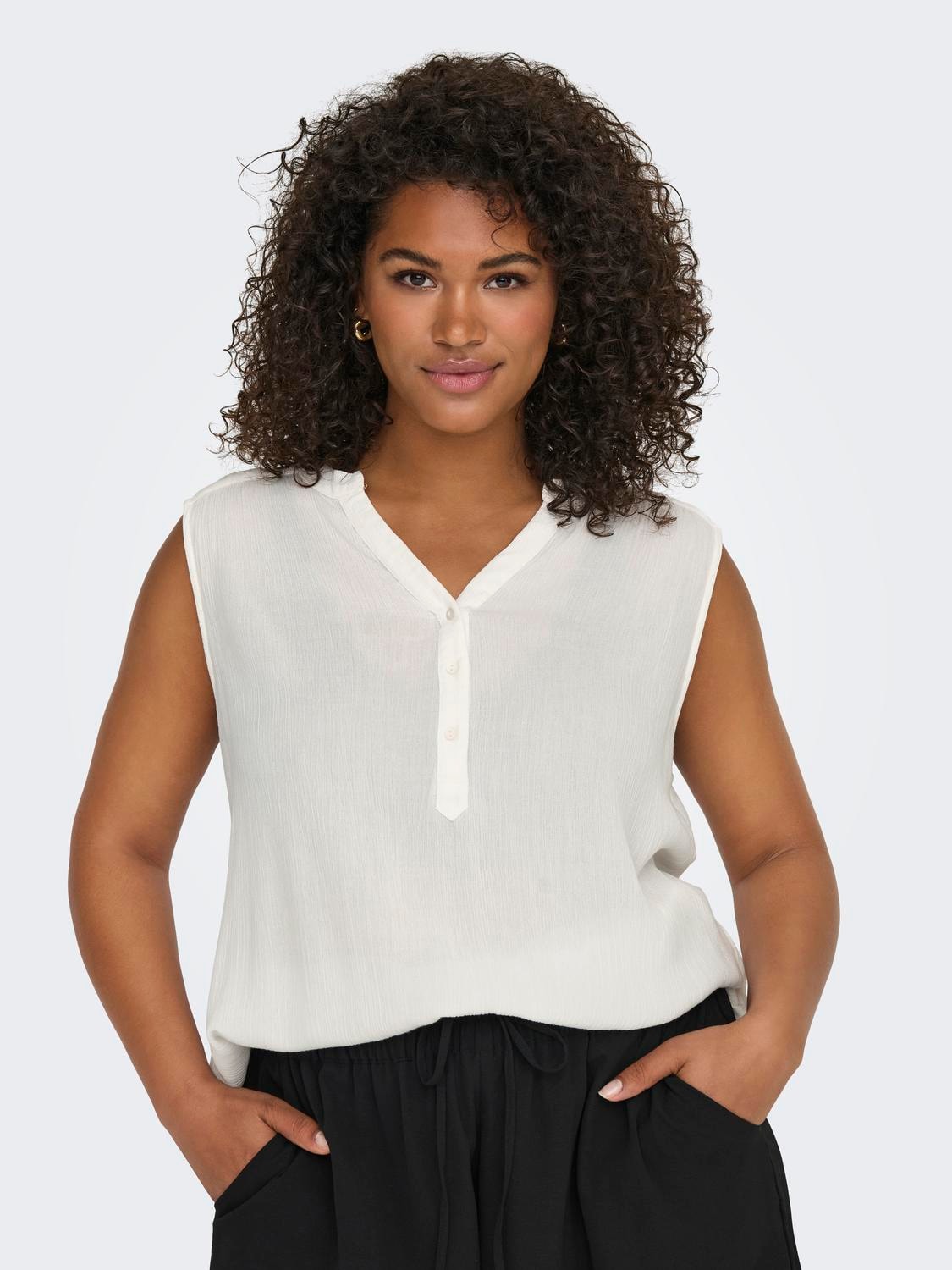 ONLY CARMAKOMA Shirttop »CARJETTE LIFE S/L TOP WVN NOOS«
