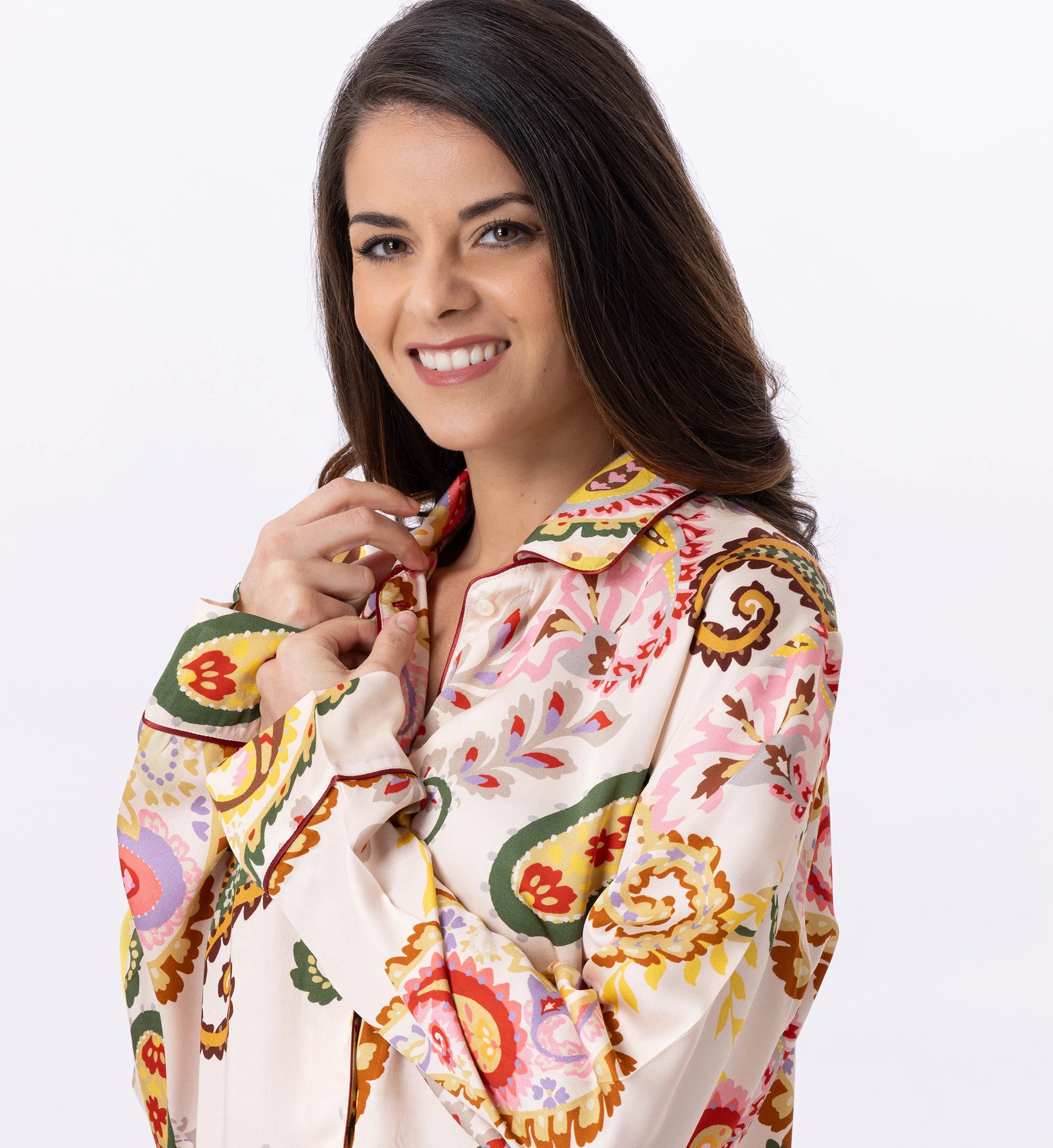 ALLEGRA 806 - Pyjama boutonné en viscose | Multicolore
