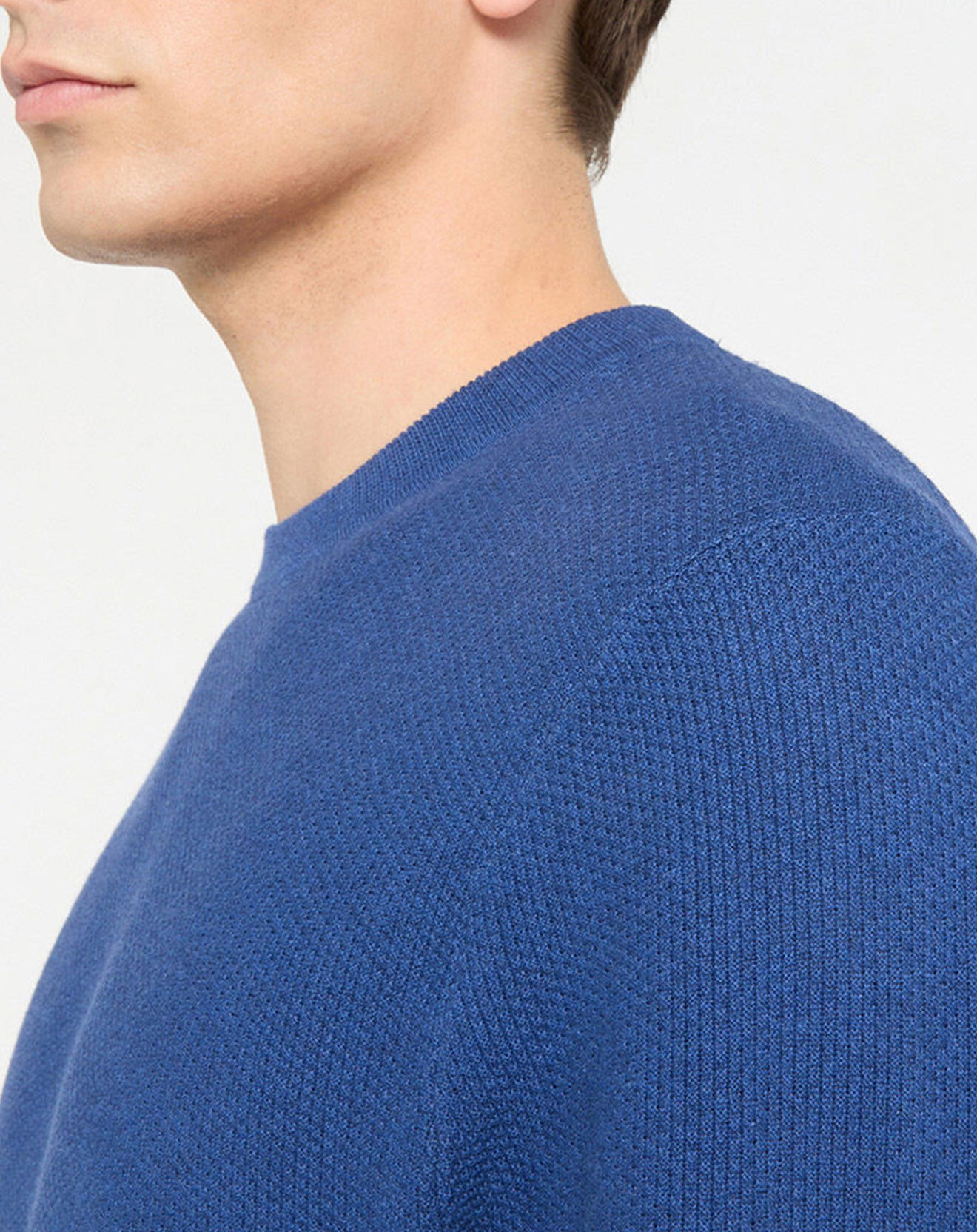 Hackett London Pull Texturé bleu moyen