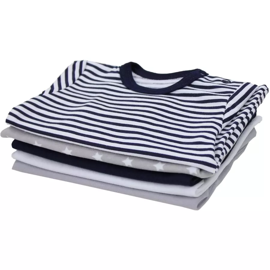 TupTam Baby Jungen Langarmshirt 5er Pack grauweiß