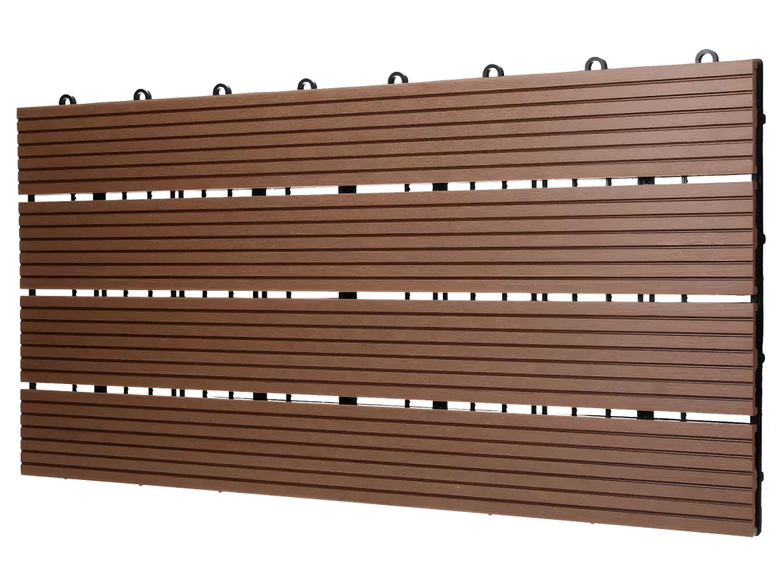 ECD Germany WPC Carreaux 60x30 cm - 30 Pièces par 5m² - avec Aspect de Bois - Marron Clair - Dalles