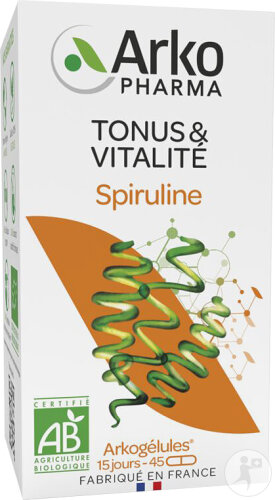Arkogélules Spiruline Bio Tonus Et Vitalité 45 Gélules