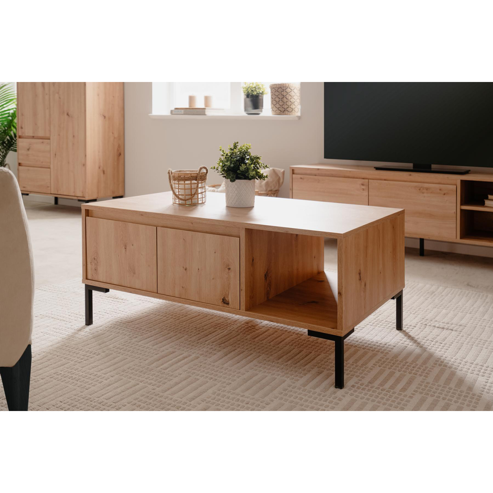 Couchtisch KORSIKA - Artisan Eiche - 100 cm breit