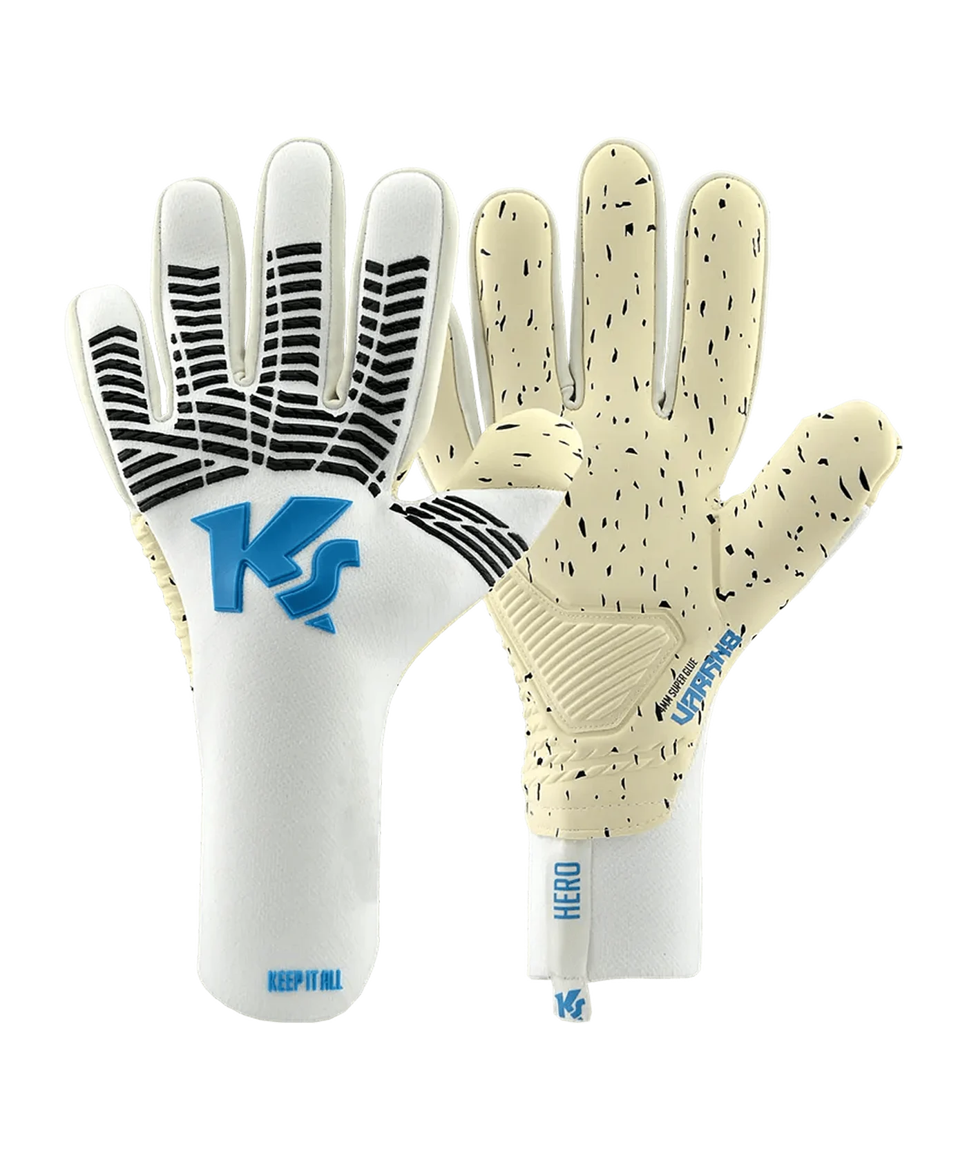 KEEPERsport Varan8 Hero NC TW-Handschuhe Weiss Blau F804