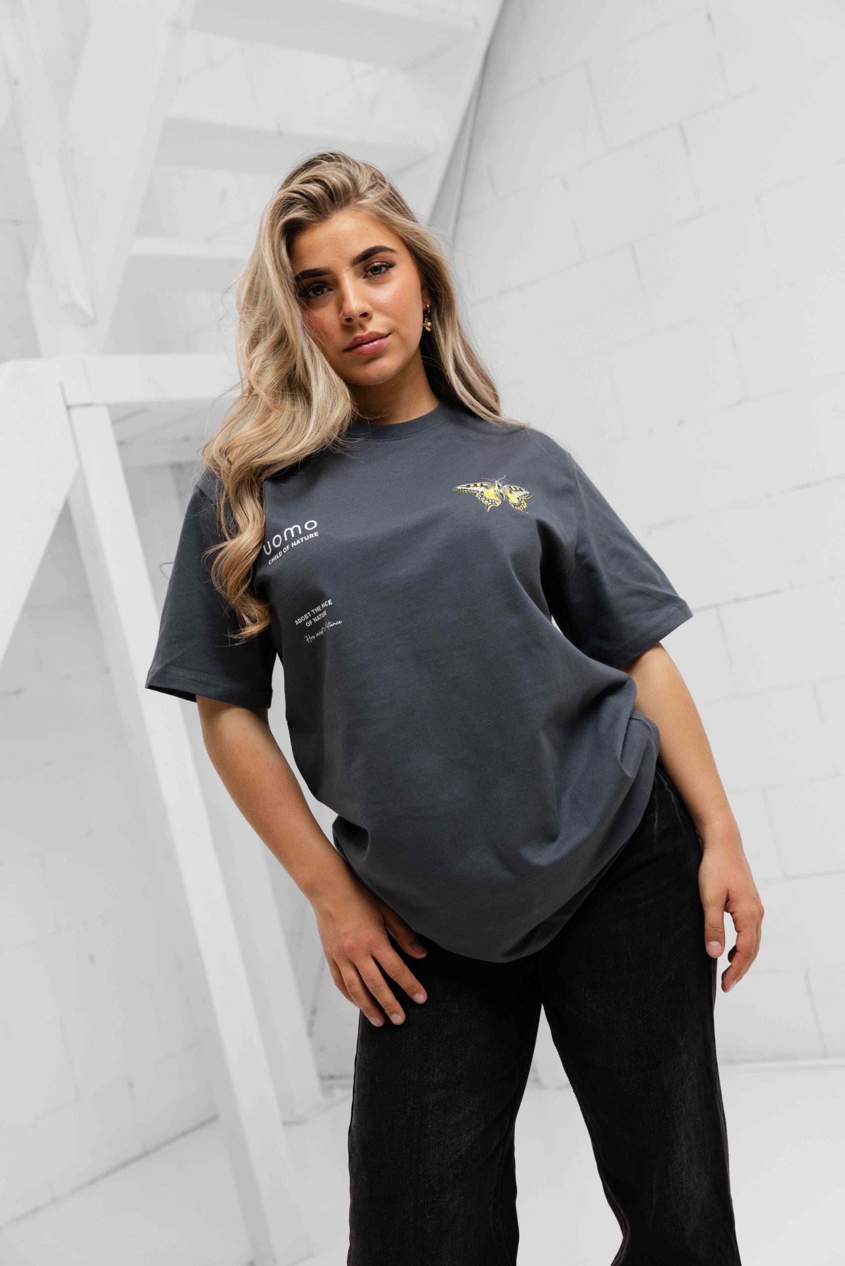 24 Uomo Child Of Nature T-shirt Dames Donkergrijs