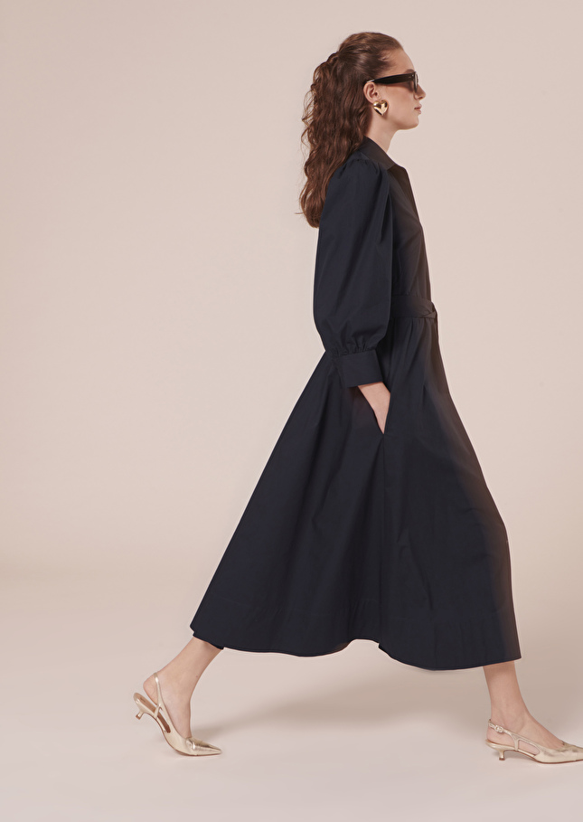 Robe Rivoltinebleu nuit en popeline