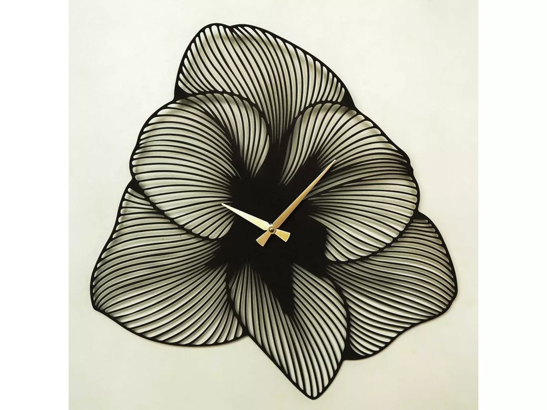 Horloge décorative murale en METAL style fleur