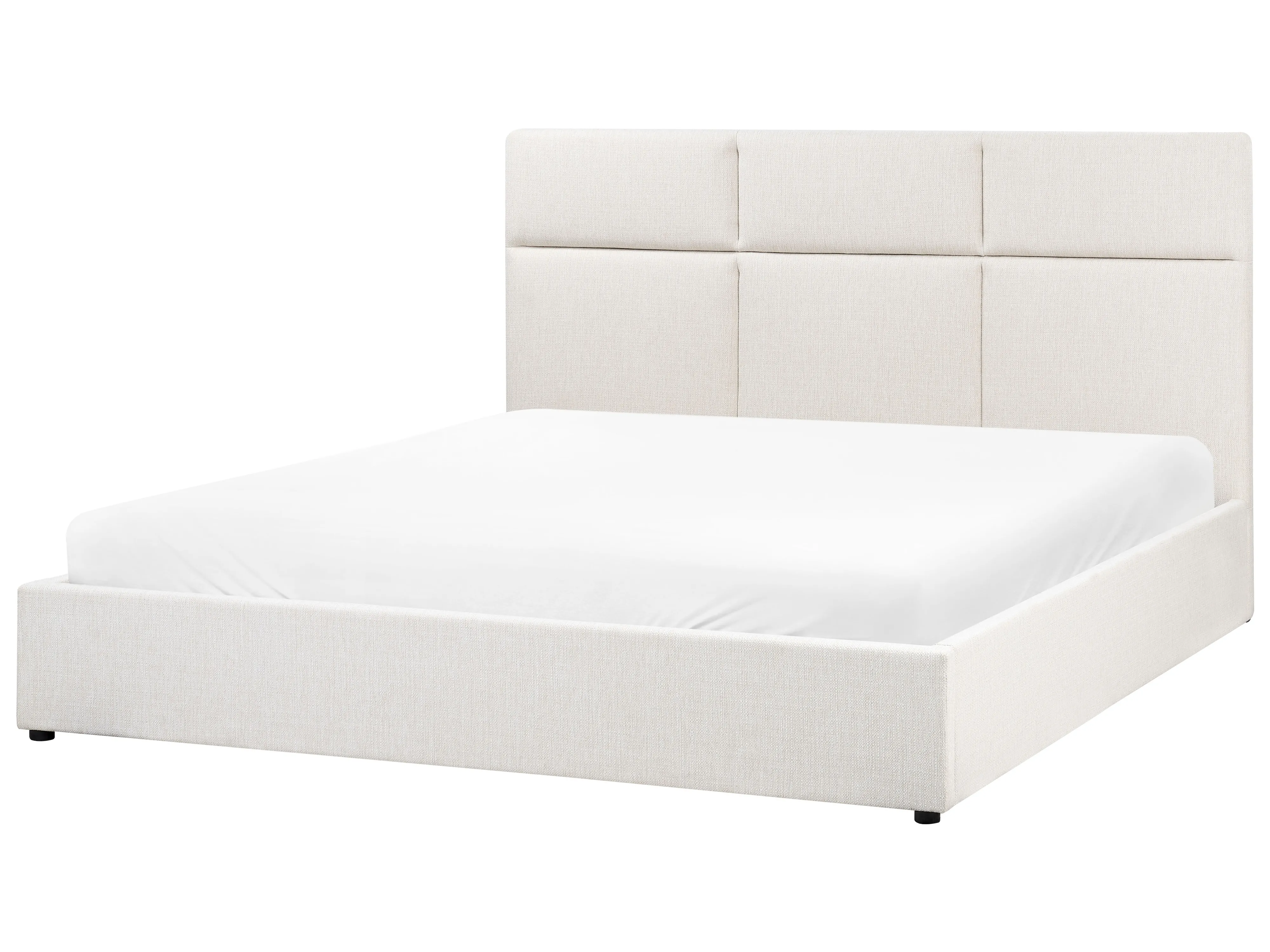 Bed met opbergruimte Stof LAGORD 180 x 200 cm Gebroken wit