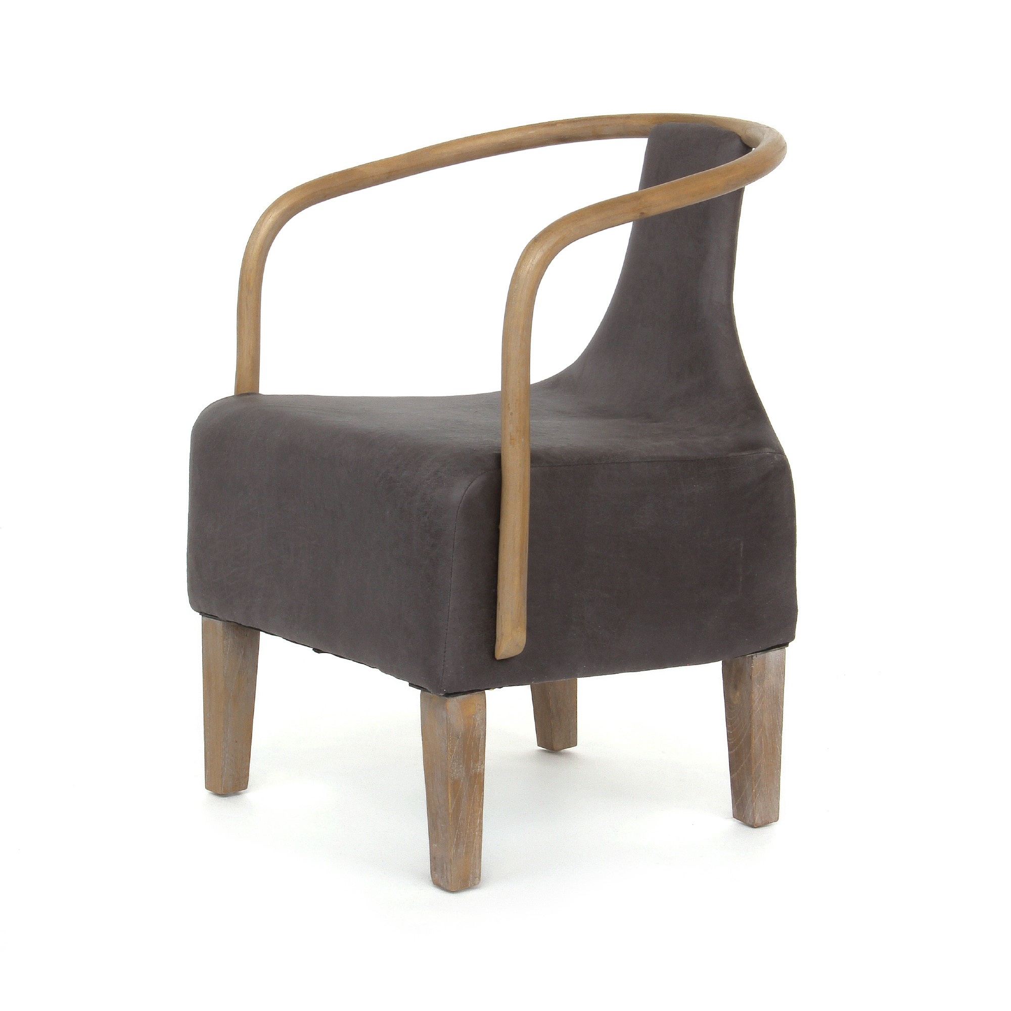 Clubsessel 'Gent', grau, natur, B 55 cm, T 55 cm, H 75 cm von fischer's lagerhaus