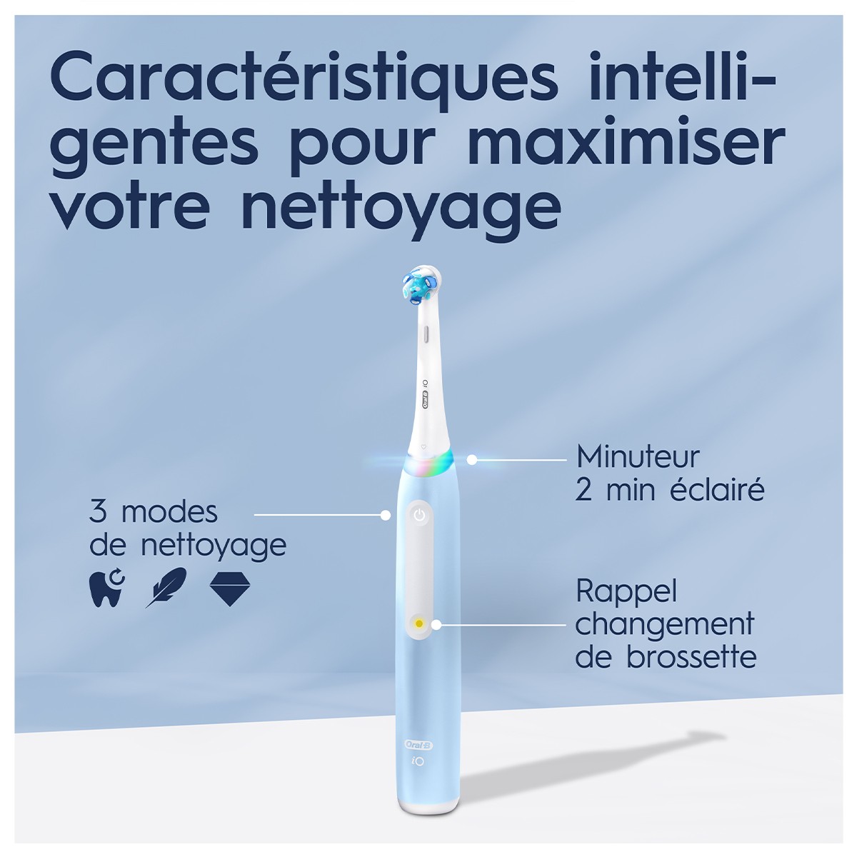 Brosse à dents électrique connectée - iO 3S - Bleu
