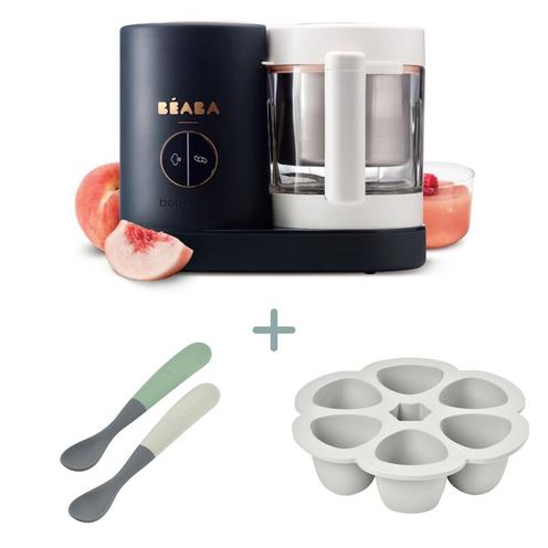 Babycook NEO Night Blue + Multiportions Silicone 6X90 ml + 2 Cuillères 1er âge - BEABA