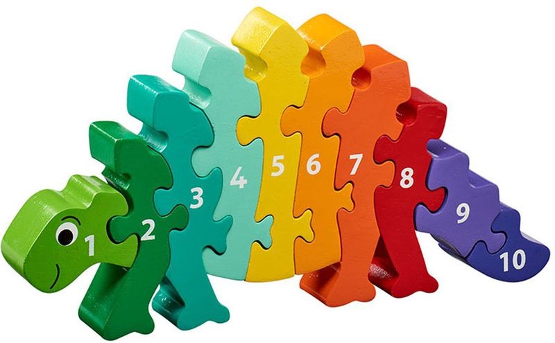 Houten puzzel Dinosaurus - Leren tellen 1-10