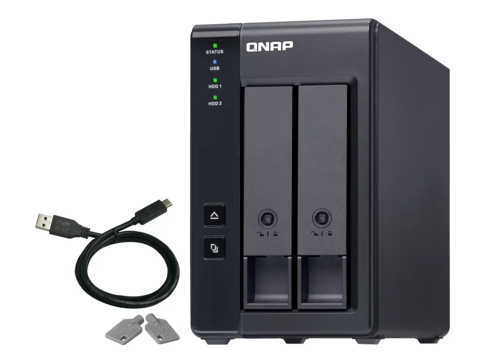 QNAP TR-002 - Harddisk-array - 2 bays (SATA-600) - USB 3.1 Gen 2 (ekstern)
