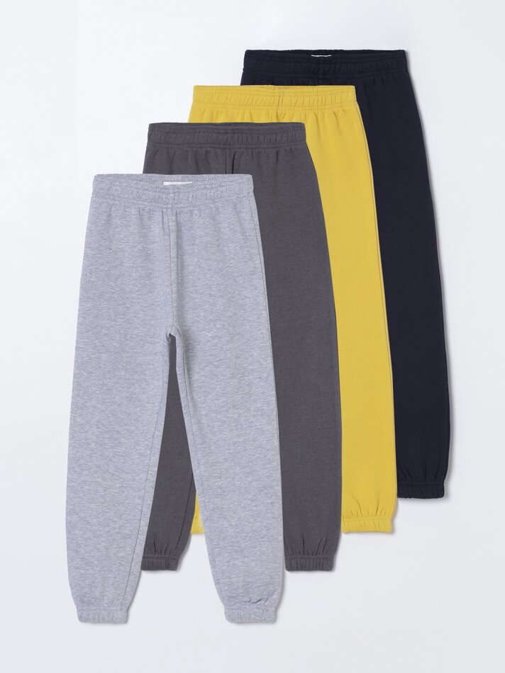 Conjunto de 4 calças de lã polar básicas - Azul-marinho