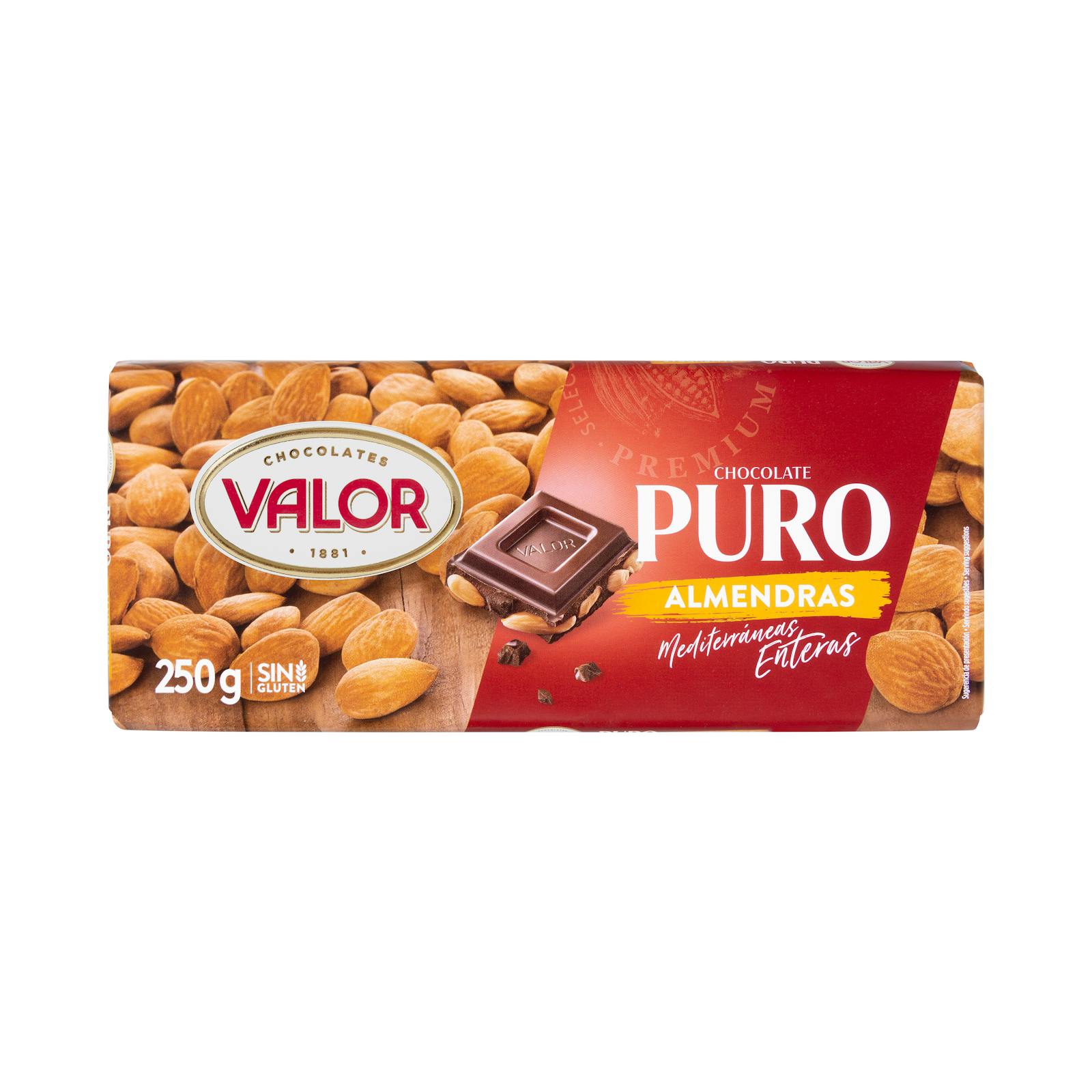 Valor chocolat pur aux amandes entières