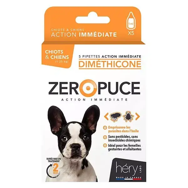 Pipetas Héry Dimethicone Antipulgas para Cães 5X1