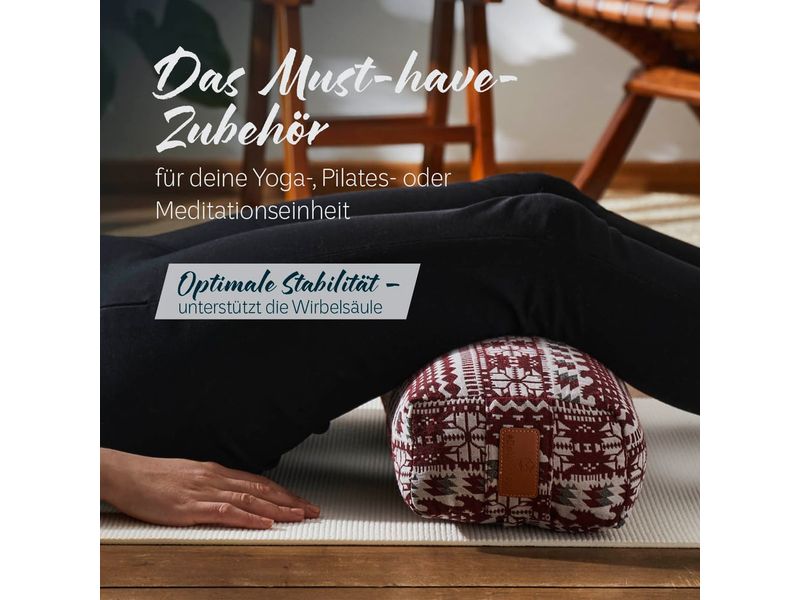 DoYourYoga Yoga-Bolster Paravati Weiss/Rot Yoga-Zubehör