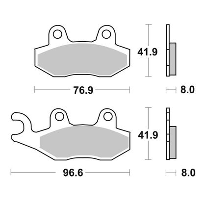 Plaquettes de freins SBS 611SI Sinter Métal Fritté racing avant