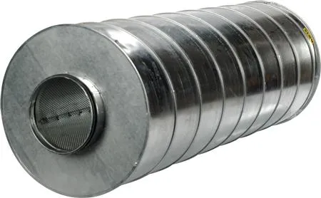 LINDAB Lyddæmper SLU 315 med 100 mm isolering. Længde 1200 mm ydre diameter 500 mm. NPU tilkøbes.