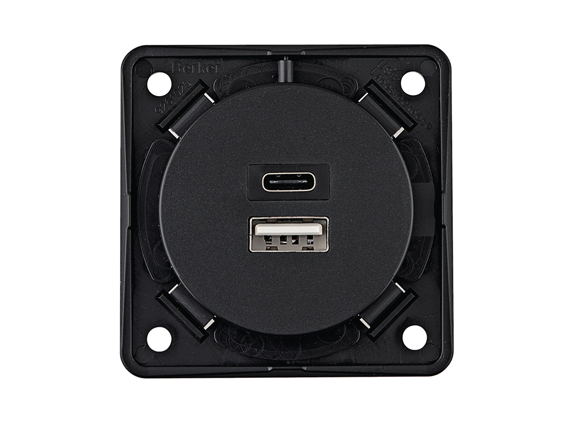 Berker integro USB A/C inbouwdoos - anthracite