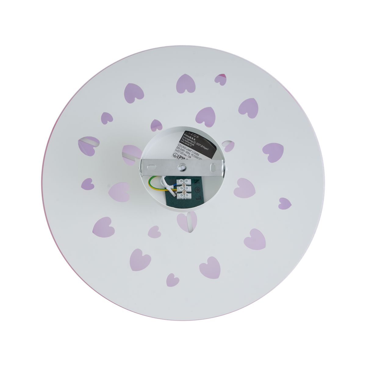 Kinder plafondlamp roze met hartjes - Harrie in Love
