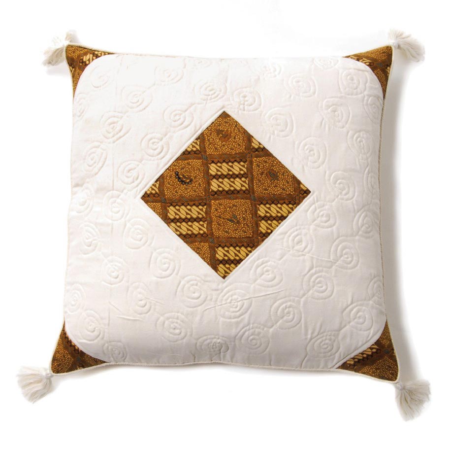 Kissenhülle, weiß, braun, L 70 cm, B 70 cm von fischer's lagerhaus