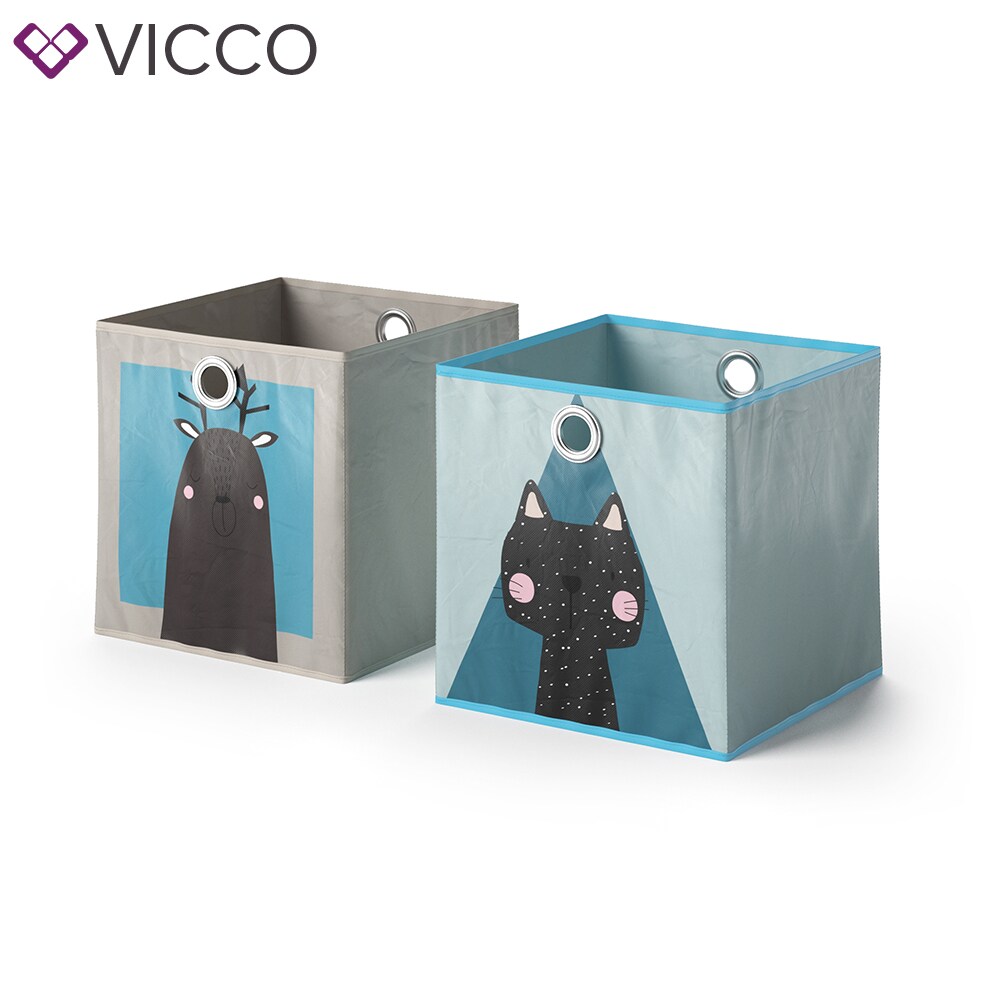 VICCO 2er Set Faltbox 30x30 cm Kinder Faltkiste Aufbewahrungsbox Regalkorb