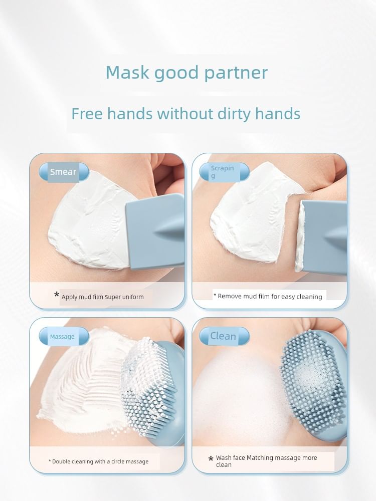 gracienorm - Dubbele siliconen gezichtsmaskerspatel met borstel