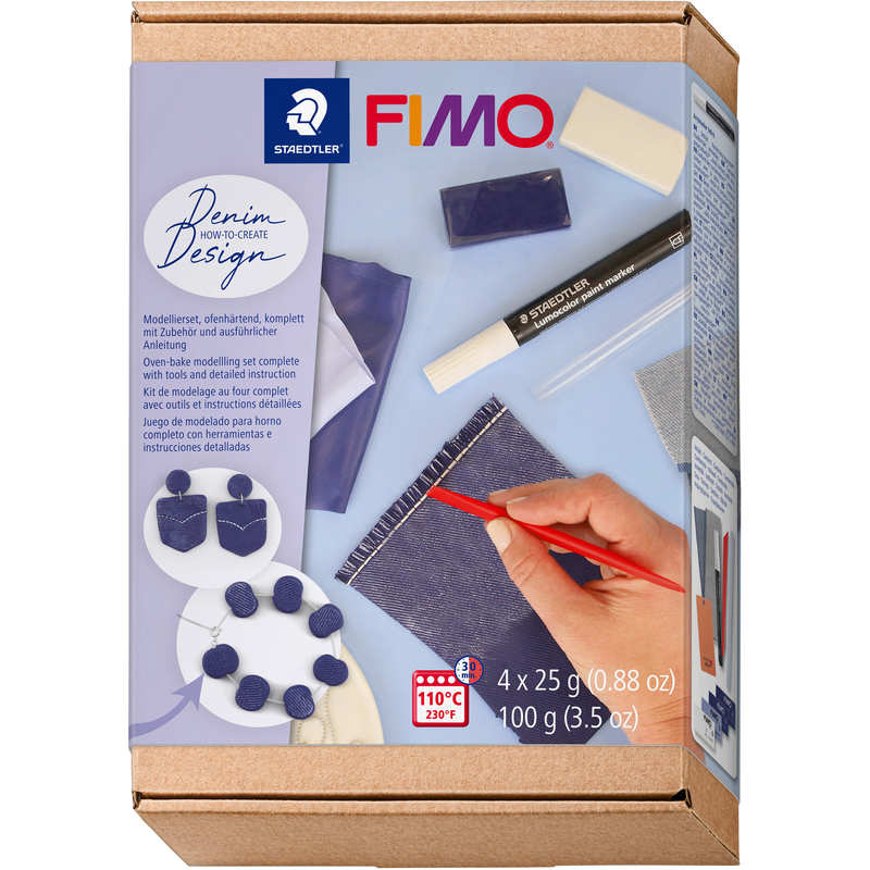 FIMO Modellierset soft, Jeans Design, 4 x 25 g , assortiert