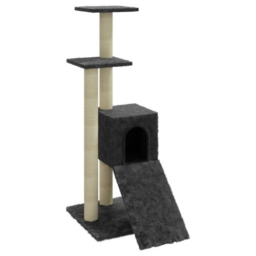 Arranhador com rampa vidaXL, cinza escuro, para gatos