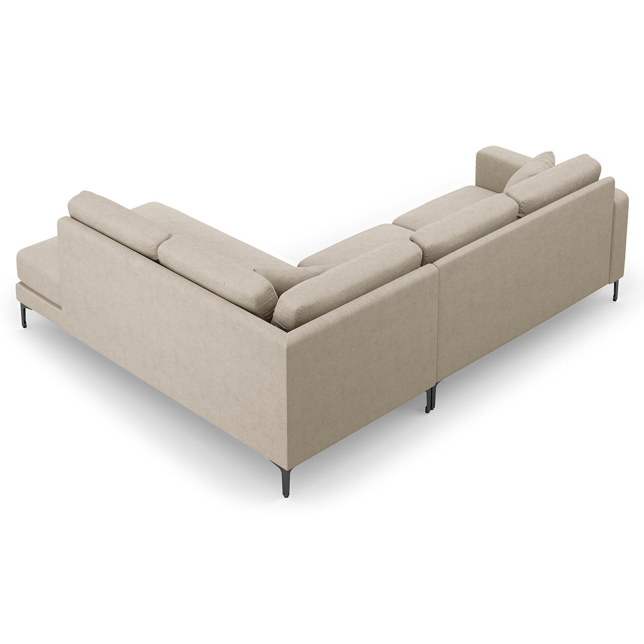 Mazzini Sofas Canapé d'angle Droit Venus 5 Places beige - 254x185x90 cm