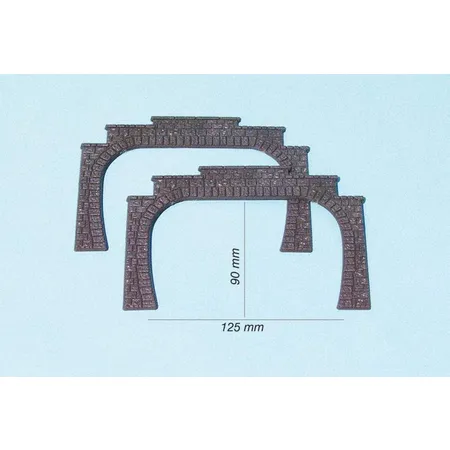 Heki 3126 Tunnelportale zweigleisig H0, 2 Stück